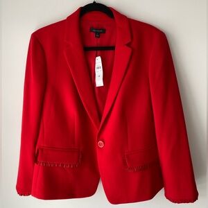 Ann Taylor Red Cropped Blazer